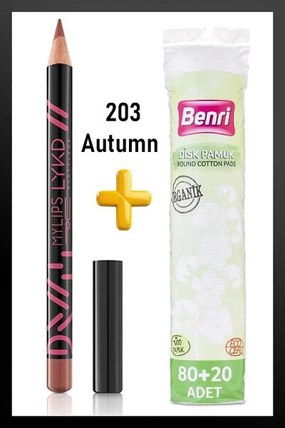 lykd 203 Autumn Lip Liner and Benri Organic Cotton Set 2 Pieces in Total