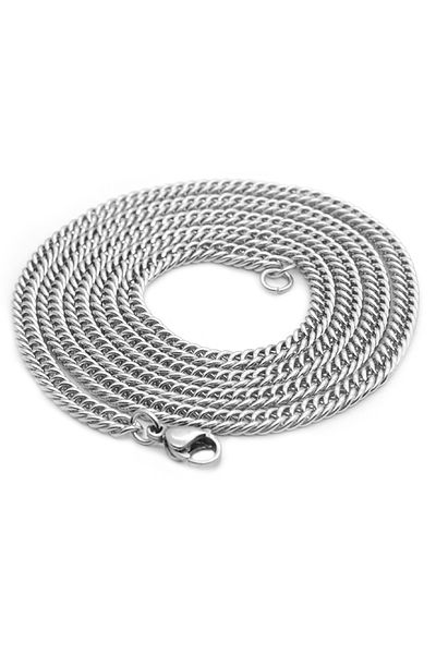 Chavin Grey 60 Cm.4 mm.Braided Gürmet Men's Steel Chain Dm90-4