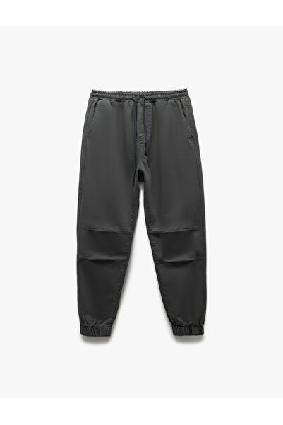 Koton Chino Pocket Cotton Jogger Pants with Lace-Up Waist