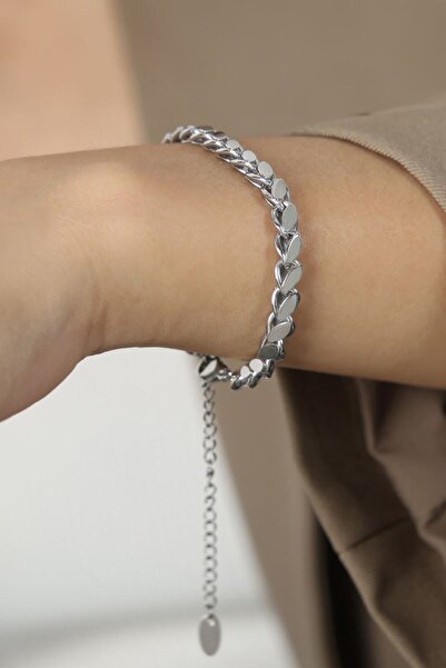 Chavin Gray Steel Aleppo Chain Model Women's Bracelet Ev06By