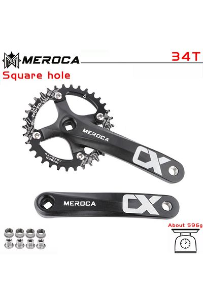 GOLDIX 170mm Black 34T MEROCA Bicycle Crank Chainwheel 104BCD MTB Bike Crankset Aluminum Alloy with Bottom