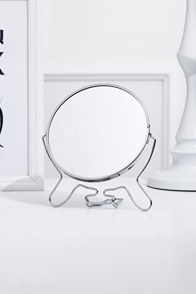 Chavin Silver 14,5 cm Çift Taraflı 2x Büyüteç Yuvarlak Metal Masa Aynası cin718x