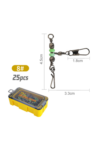 Choice 25 قطعة 8 8#/10# 25 قطعة موصلات صيد مضيئة دوارة برميلية لصيد الحبار مع طُعم صلب مع مشبك