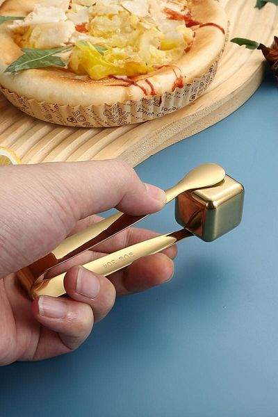 Weather Forecast 11 Cm. Mini Gold 304 Steel Ice and Sugar Tongs - Cin624Sr