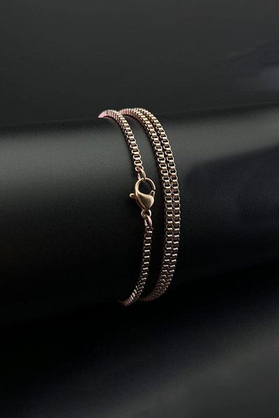 Chavin Men's Steel Chain - Rose Finish, 75 Cm, 2 Mm, Dn06