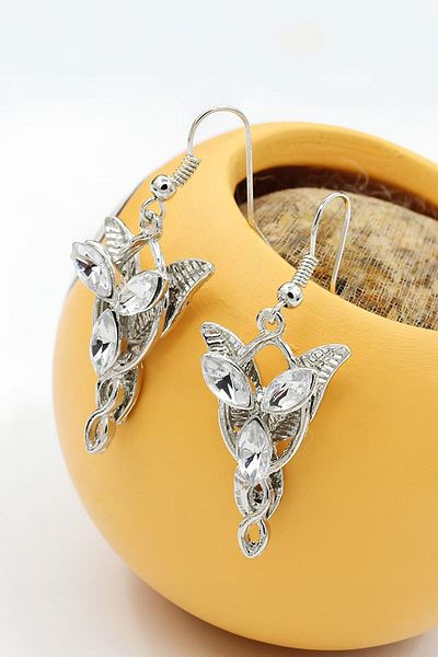Chavin Grey A-Leaf Lord of the Rings Arwen Evenstar Earrings Eu80