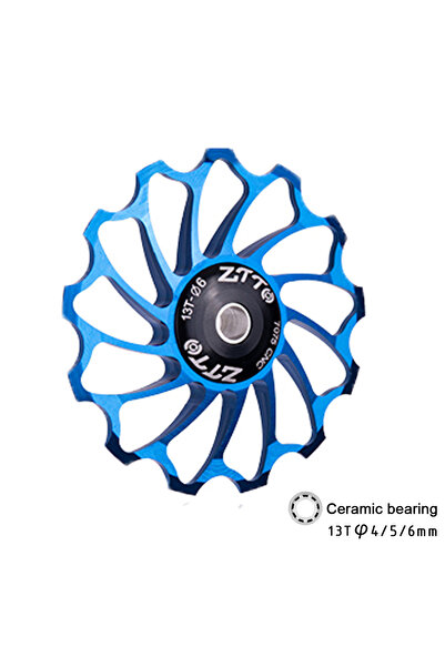 ZTTO 1 قطعة زرقاء 13T ZTTO 12T 13T دراجة هوائية جبلية Derailleur خلفي ضيق وواسع عجلة جوكي بكرة سيراميك Beari