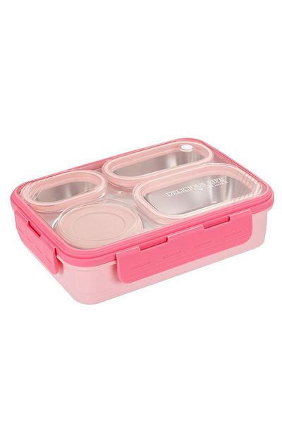 Weather Forecast Pink 304 Steel 950 ml 4 Compartment Food Expedition - Student and Office Container