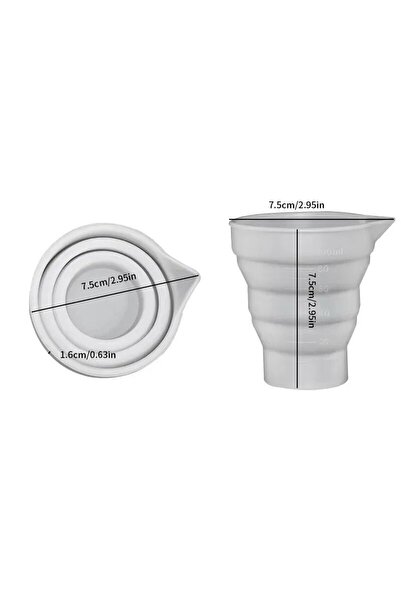 Choice1 كوب قياس سيليكون قابل للطي بسعة 100 مل 50-500 مل، وعاء سائل محمول متع...