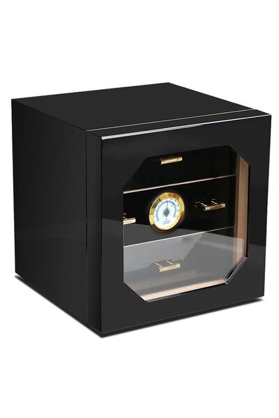 Falconetti Çekmeceli 3 Katlı Siyah Sedir Humidor Puro Kutusu rb80