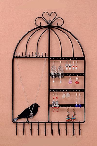Chavin Black Metal Women's Earring Necklace Stand Decor St1-47sy