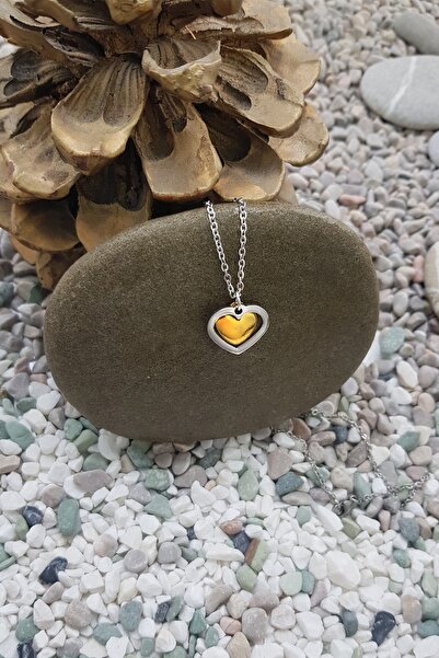 Chavin Yellow Rope Plated Women's Heart Steel Necklace Du28X