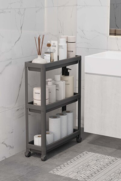 coverest Slim 3 Katlı Tekerlekli Mutfak Ve Banyo Rafı - Dar Alan Baharatlık Havluluk Düzenleyici Organizer