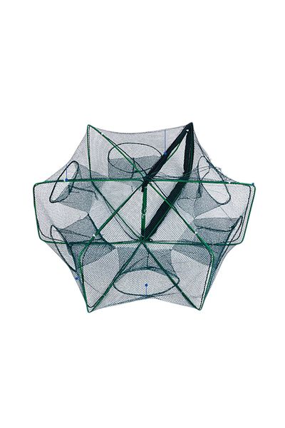 Choice 6 HOLES 60CM 6/8/10 Holes Mesh Portable Fishing Net Cage Folding Crayfish Catcher Casting Fish Crab