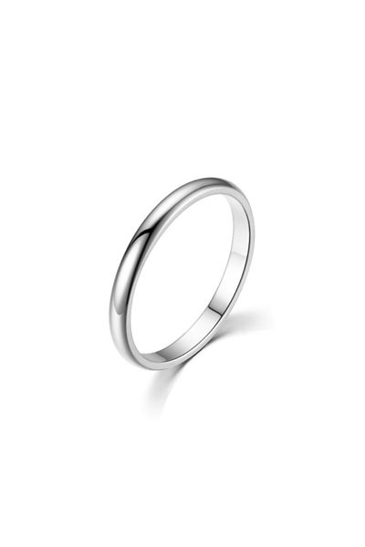 Chavin Unisex Gray 2 mm Promise Engagement Steel Ring Eh23by