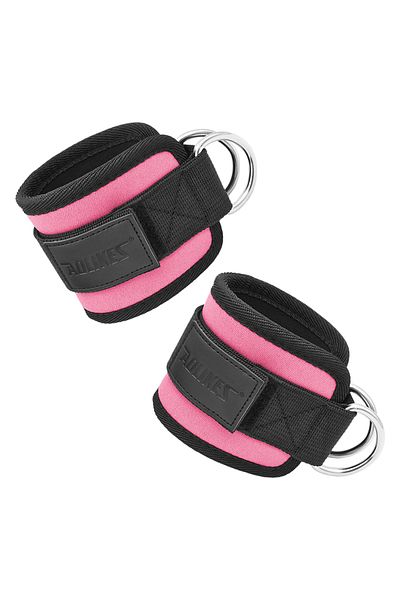 Aolikes 1Pair Rose AOLIKES Adjustable Padded Ankle Wrist Cuffs Padded Straps D-Ring Glute Kickback for Cable
