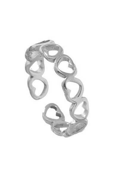 Chavin Ev33By Model Steel Silver Adjustable Heart Ring
