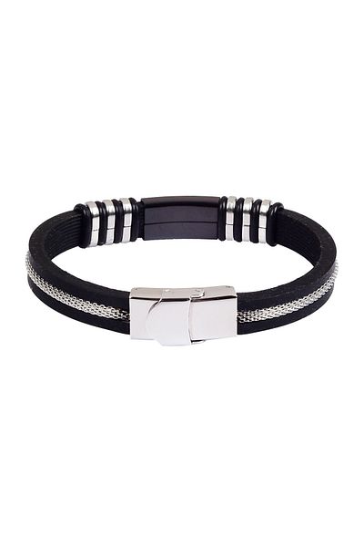 Chavin Black Ipc Cap. Kaçuk Steel Men's Bracelet Cy86