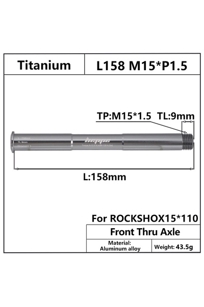 Choice شوكة أمامية للدراجة من التيتانيوم HEPPE مقاس 15x110 مع محور خلفي وعمود...