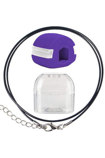 Choice Purple Food-grade Silica Gel Jaw Exerciser With Storage Box Lanyard Mouth Jawline Chew Bite Breaker