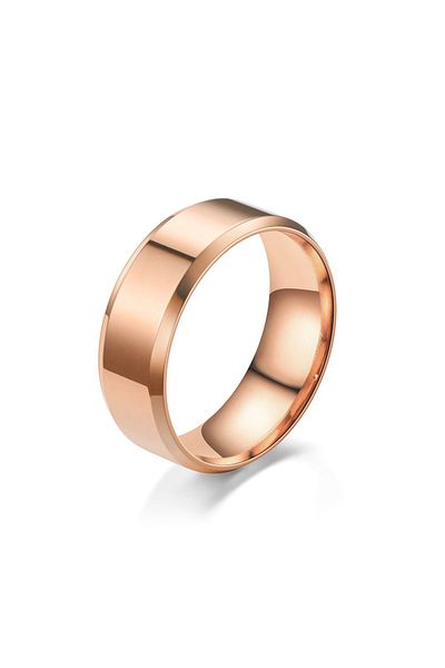 Chavin Rose Shiny Steel Women's Men's Wedding Ring Ring Cd78rs