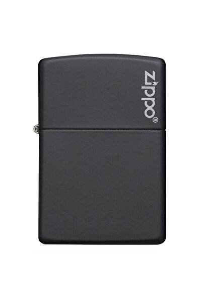 Zippo Çakmak Black Matte Siyah Logo 218zl-000023