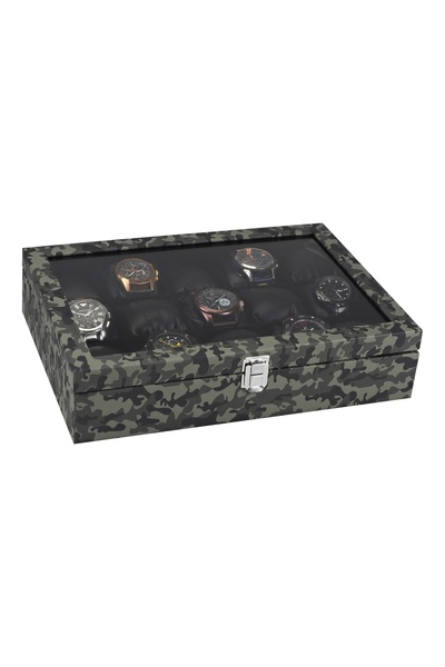 Chavin 15-Piece Camouflage Luxury Series Wooden Glass Watch Box St15-53