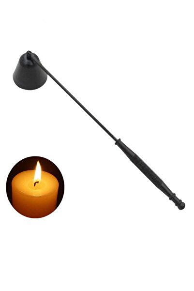 Chavin Çelik Siyah 24 cm Dekoratif Çan Dizayn Saplı Mum Söndürücü cin818sy