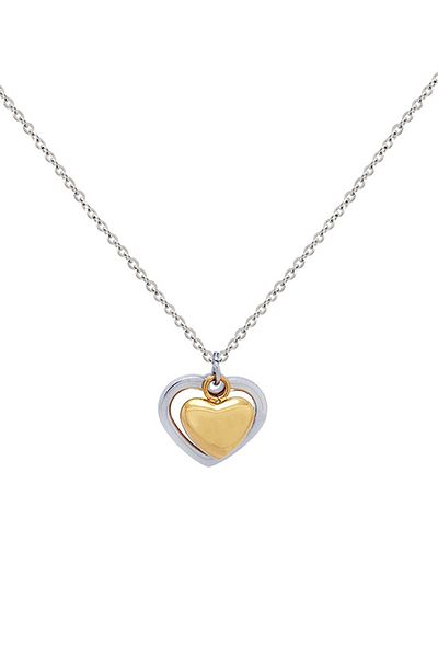 Chavin Yellow Rope Plated Heart Steel Necklace Du28