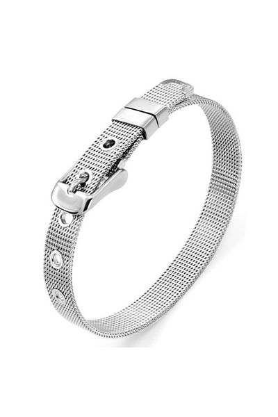 Chavin Men's Steel Bracelet - Belt Shaped Mesh Straw Dr34