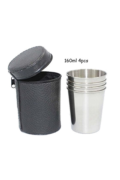 Choice 160 مل 4 قطع للتخييم في الهواء الطلق - مجموعة من 4 قطع من أكواب الويسك...