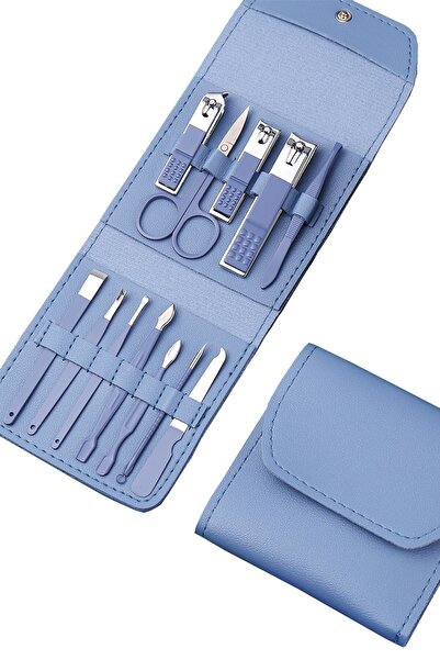Chavin Deri Çantalı 12 Parça Çelik Manikür Tırnak Makası Seti cin371