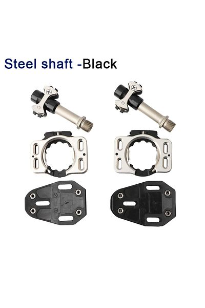Choice Black Steel shaft MEROCA Ultralight Titanium Alloy Road Bike Pedal 3 Bearing Self-locking Pedal Spee