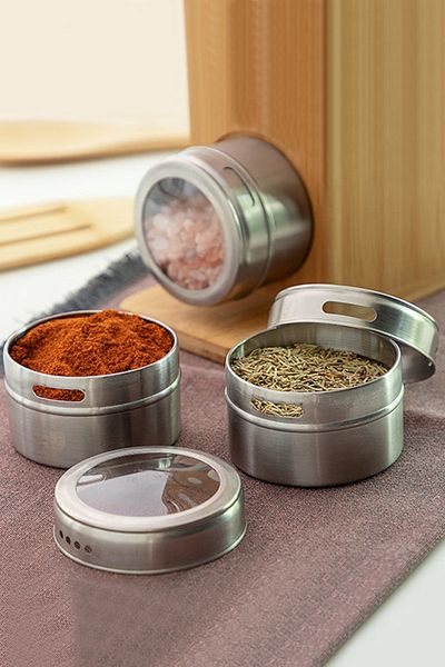 Weather Forecast 3-Piece Magnetic Steel Spice Rack Set Gin114X