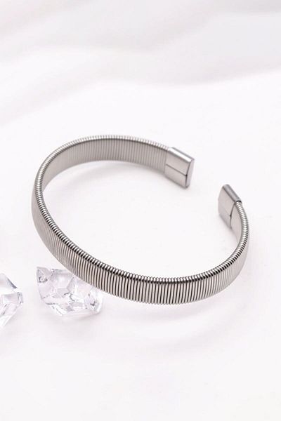 Chavin 8 Mm. Handcuffs Design Steel Men's Bracelet Eu22By