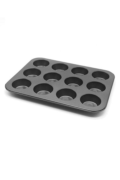 Chavin Carbon Steel 12 Pcs Muffin Cupcake Cake Baking Mold Cin800Sy