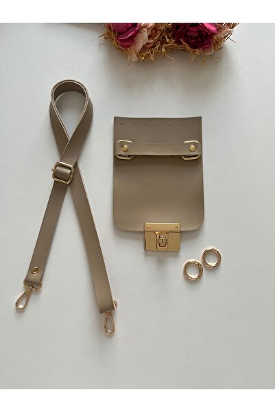 zg hobi aksesuar Strap with Artificial Leather for Knitted Bags, Cover Set