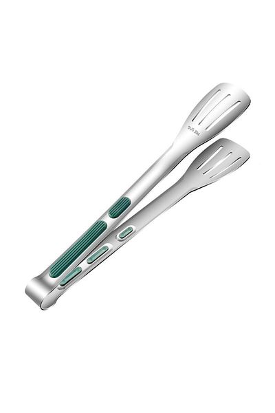 Chavin 304 Steel 28.5 cm Silver Kitchen Steak Barbecue And Bread Tongs cin628