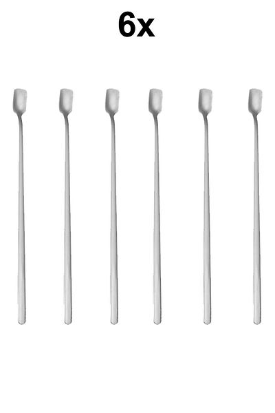 Chavin 6 Pieces 21 cm 304 Steel Cocktail Spoons - Coffee Latte Mixing Bartender cin761by