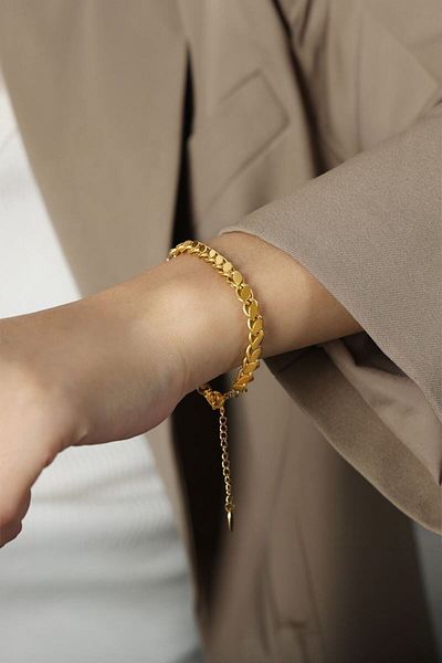 Chavin Ev06Sr Model Gold Steel Aleppo Chain Bracelet