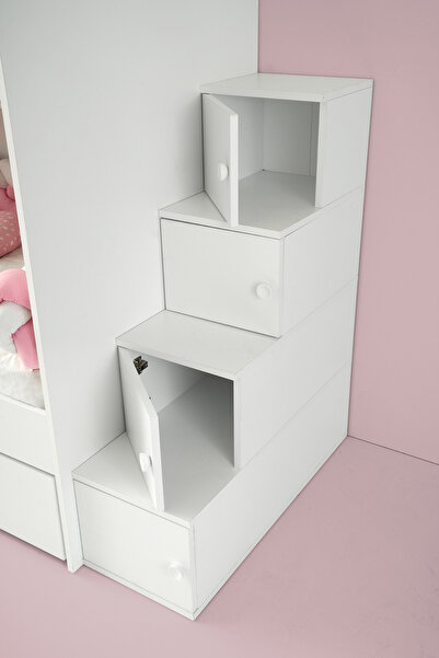 miracool Bulut Ranza / Beyaz / Ücretsiz Kurulum / 3 Yatak Bölümü Ve Dolaplı Merdiven / %100 MDF