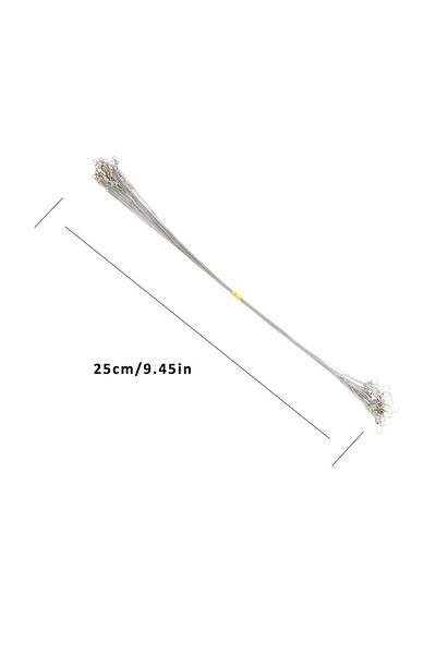 Choice Sliver 25cm 20PCS Sliver Anti Bite Steel Fishing Line Steel Wire Leader With Swivel Fishing Accessor