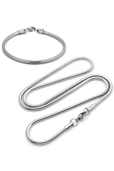 Chavin 3 mmGray Steel Men's Bracelet Chain Suit eu35