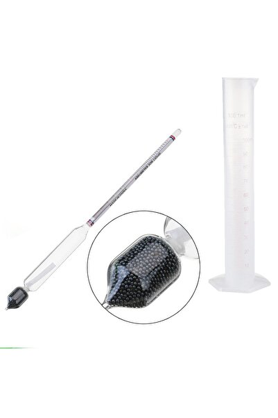 Weather Forecast 0-90 derece Alkolmetre Dansimetre Alkol Ölçer ve 100 ml Mezur Seti thr246