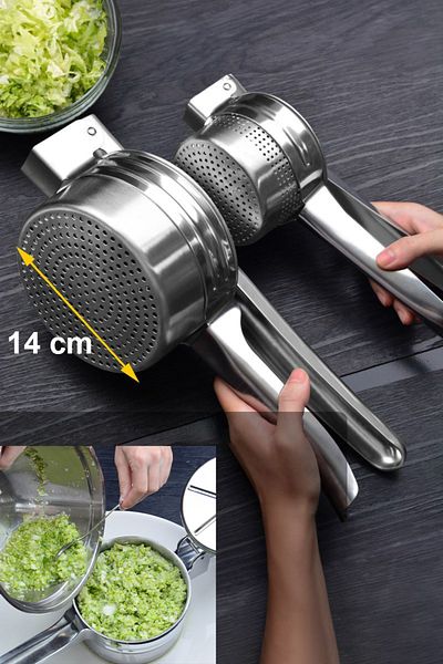 Chavin 14 cm.Large Steel Xl Potato Masher - Juice Extractor Press Cin788