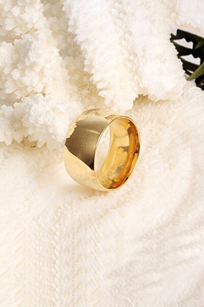 Chavin Promise Engagement Women Men Yellow Glossy Wide Steel Ring Dd64