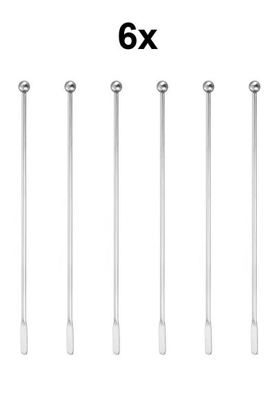 Chavin 6 Pieces 19 cm Cocktail Bartender Spoons - 304 Steel Coffee Latte Mixing