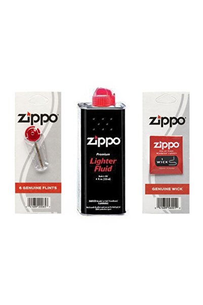 Zippo Benzin Çakmak Benzini Taş Fitil Set 3141-3
