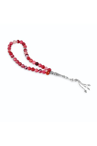 Chavin Ανδρικό Tasbih - Ασημί Αχάτης κομμένο σε όψη