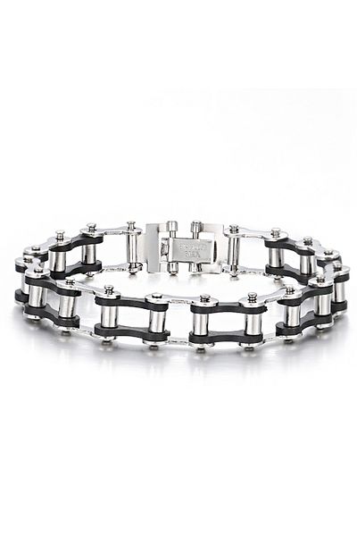 Chavin Men's Bracelet - Thick Chain and Steel String En99